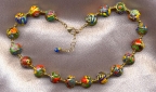 Decorated Round 16mm Venetian Bead Necklace